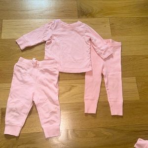 Hanna Andersson petal pink basics bundle, 12-18 months